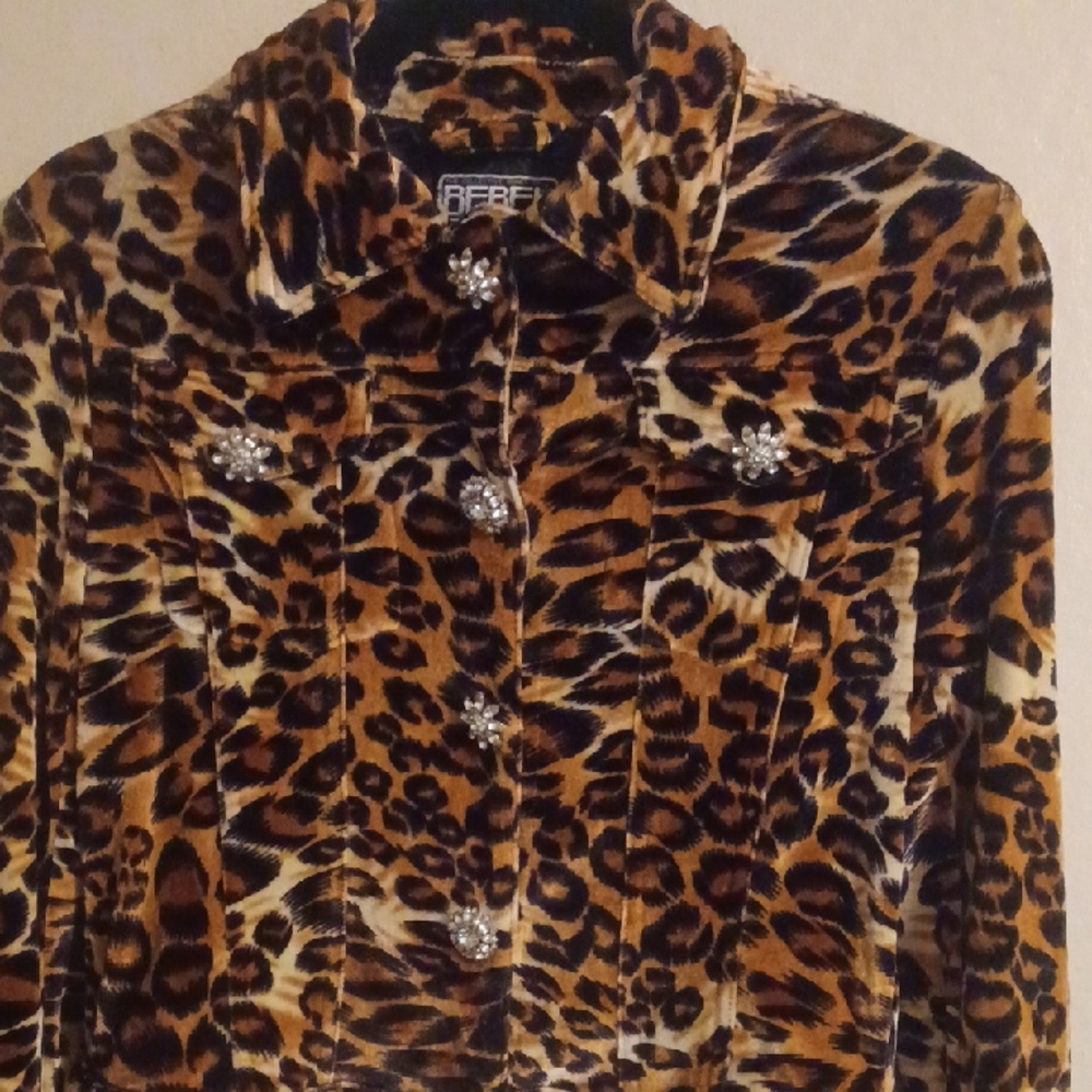 Berek Leopard Print Jacket with Jewel Buttons